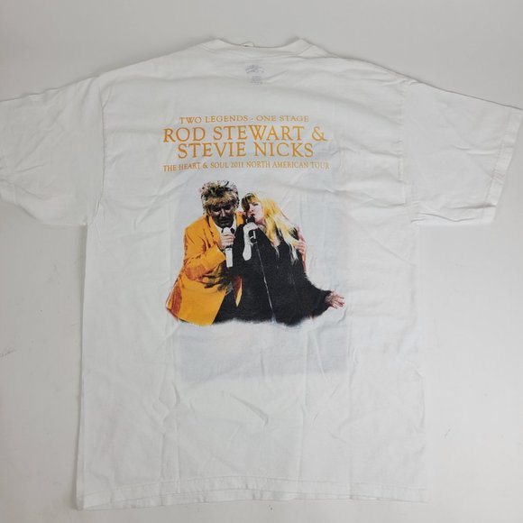 ROD STEWART & STEVIE NICKS "The Heart and Soul" Concert Tour Shirt Double Side L - Picture 4 of 7